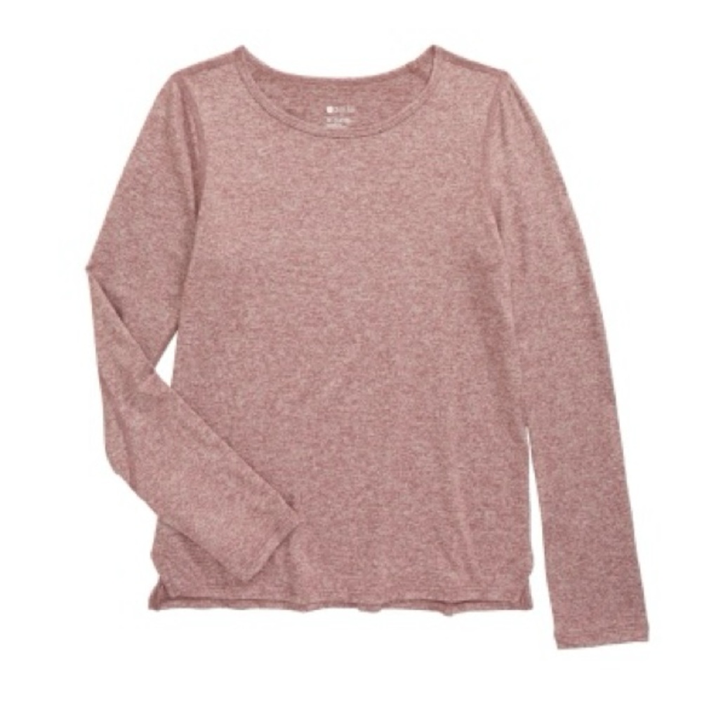Zella Girl Liana Restore Soft Long Sleeve Top Purple Taupe Mauve XS 5/6